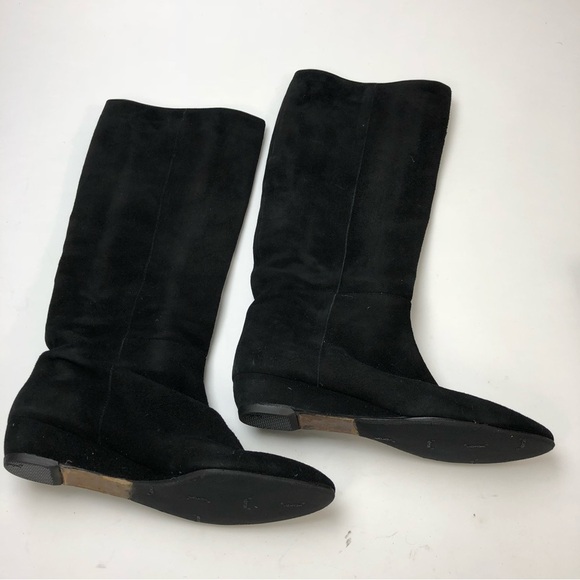 Women’s Boots in Black Suede Low Heel Loeffler Randal - Picture 3 of 11